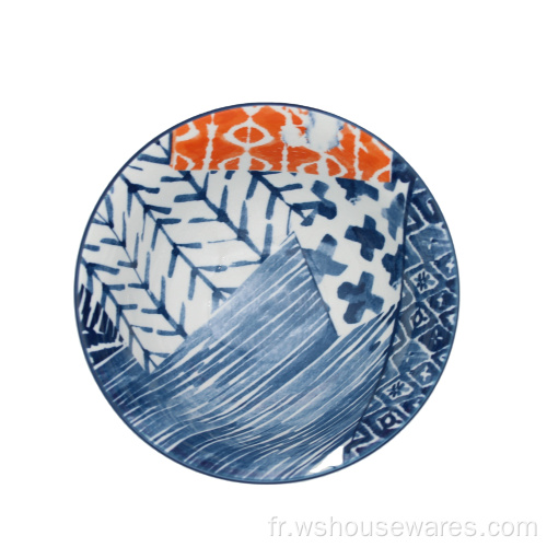 Définir des ensembles de vaisselle d&#39;impression de pad de porcelaine personnalisée